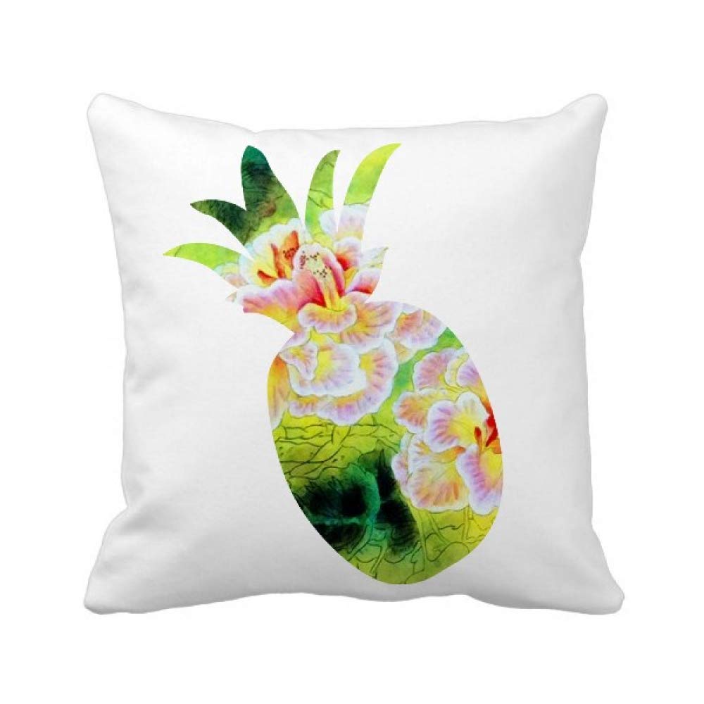 Housse de coussin carrée ananas en coton de décoration salon 45x45 cm