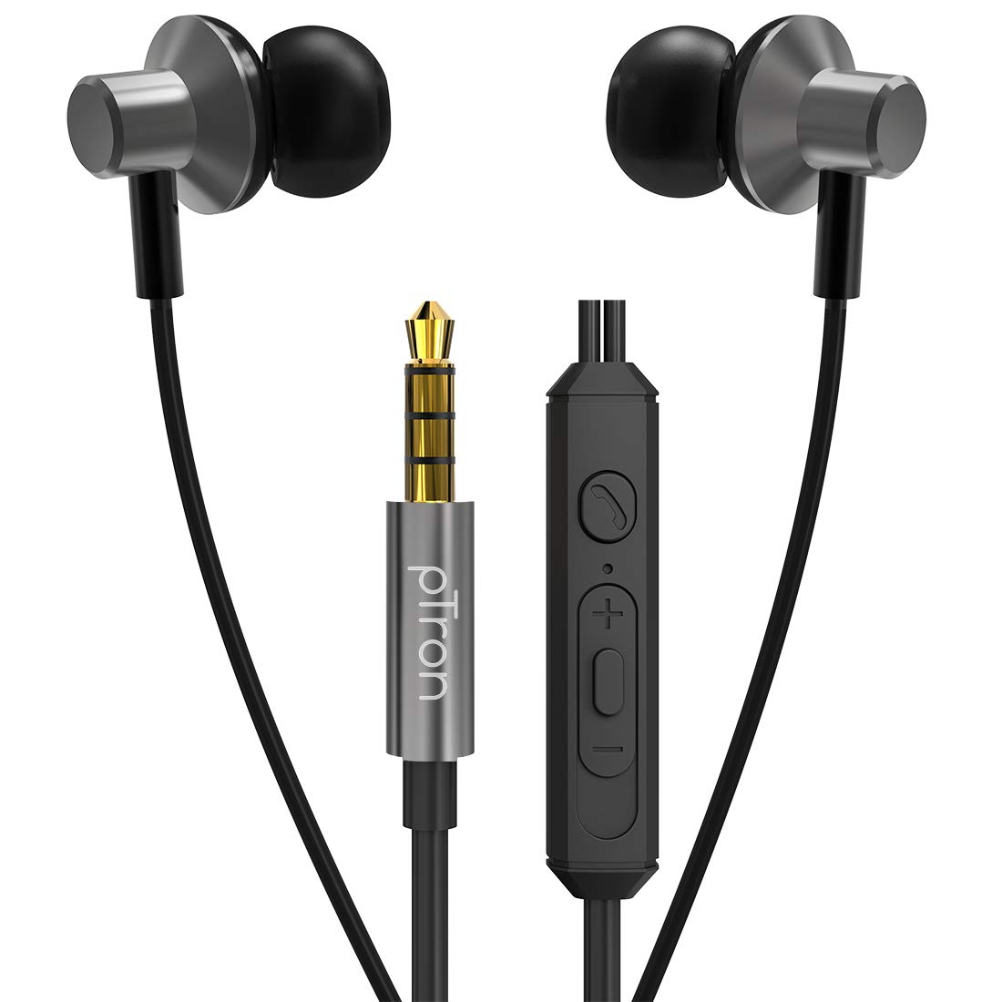 (Refurbished) pTron Pride Lite in-Ear Wired Earphones with in-line Mic, 10mm Dynamic Driver, Immersive Sound, Metal Buds, Compatible with 3.5mm Aux Port & 1.2m Tangle-Free Cable (Gray) (B0D2B5TSFP) Amazon Price History, Amazon Price Tracker