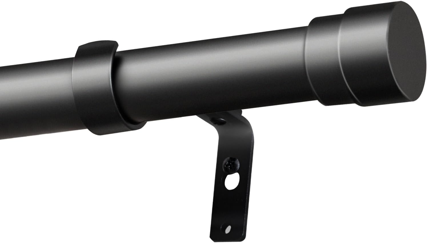 Heavy Duty Curtain Rods for Windows 16-90 Inches 1 Inch Diameter Adjustable Curtain Rod Modern Decorative Drapery Rods Easy Installation Telescoping Window Single Curtain Rod (Black,16-90")