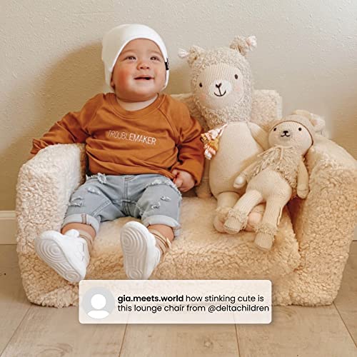 Delta Children Cozee Flip-Out Sherpa 2-In-1 Convertible Chair To Lounger For Kids, Grey #TOP6