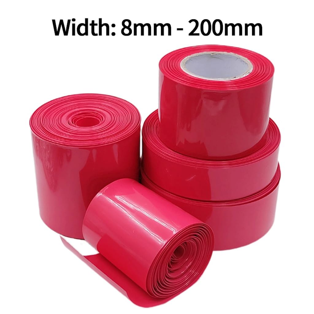 1-metrowa czerwona rurka termokurczliwa Poliolefinowa koszulka termokurczliwa 2:1 w izolacji, do podłączenia przewodu rurki termokurczliwej(Flatten Width 160mm,20 meter)