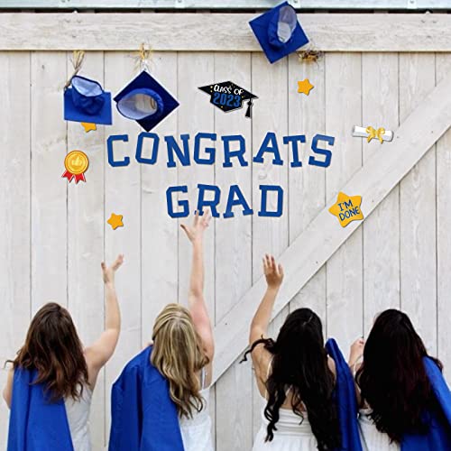 Mosailles Congrats Grad Car Magnets Graduation Car Decorations Class Of 2023 Car Parade Decor Signs Car Magnet Decal Stickers Graduation Party Decor Blue #TOP6