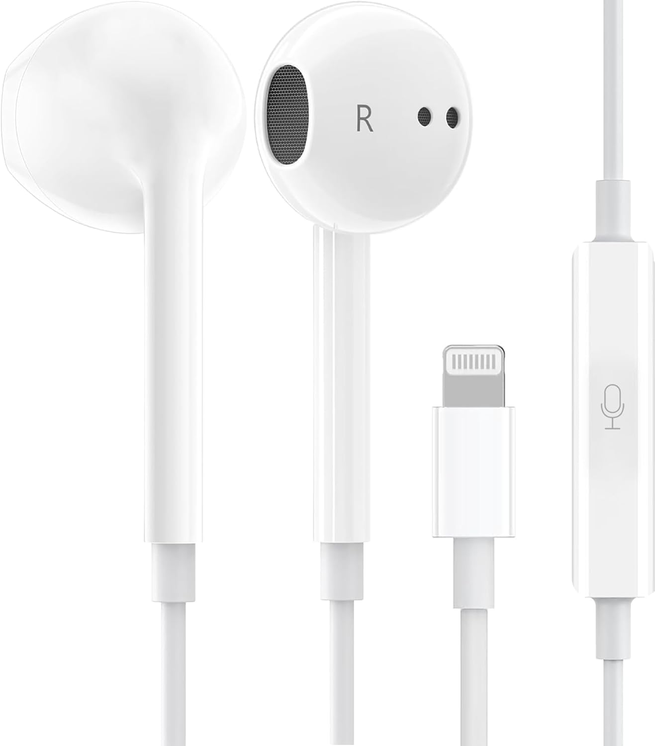 1Pack Wired Earphones with Lightning Connector ​​​​​​​for iPhone Headphones In-Ear Earbuds, Built-in Microphone and Volume Control Headsets Compatible iPhone 14/14 Pro/14 Plus/13/12/11/XR/XS/X/8/7/SE