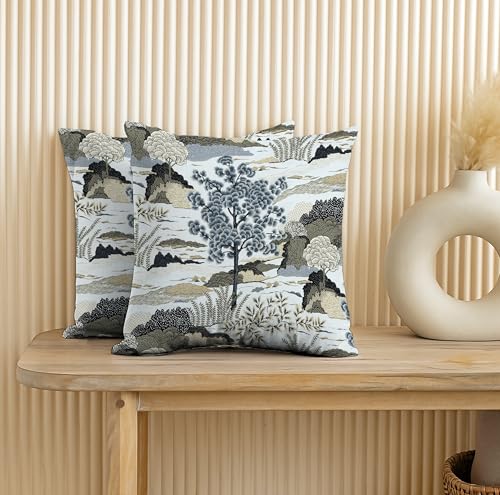 Image of Casableu Shore Decorative Throw Cushion Cover, 16 x 16 Inch, Floral Pattern, Floral Pillow Covers, 40.64 x 40.64 cm, Set of 2