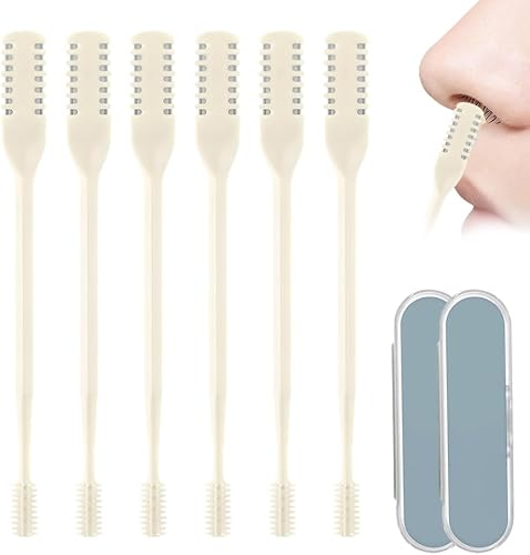 Cortador de pelo nasal, 2025, portátil, manual, de doble cara, cortador de vello de nariz giratorio de 360 con cepillo de limpieza suave,