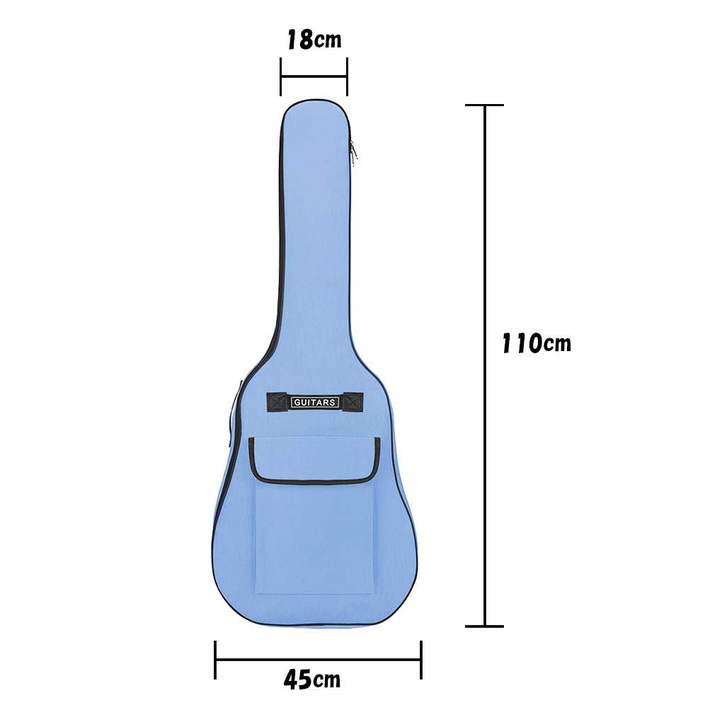 Housse de Guitaire en Nylon Oxford Etui pour Guitaires Sac de Guitare Ajustables etui Guitare Classique Acoustique Sac Bandouliere Rangement Guitaire , 106x42x13cm , Bleu