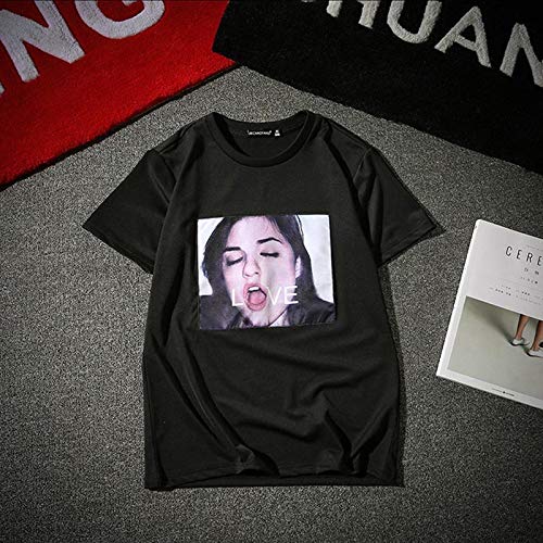 Camiseta para Mujer Nueva Camiseta De Manga Corta De Moda De Verano Personalidad Cartas Divertidas Casual Camiseta De Gran Tamaño para La Vida Cotidiana