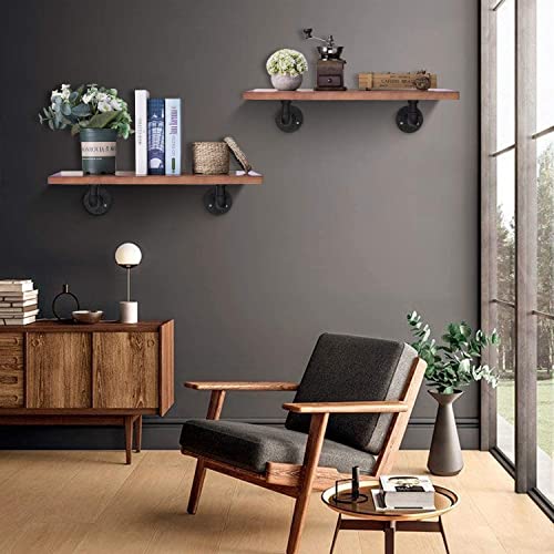Pipe Shelf Brackets, eSynic 2Pcs Pipe Shelf Brackets Tube Rack Industrial Pipe Brackets for Book Shelf Floating Shelves Scaffold Board (15 * 8cm) with a Mini Bubble Spirit Level steampunk buy now online