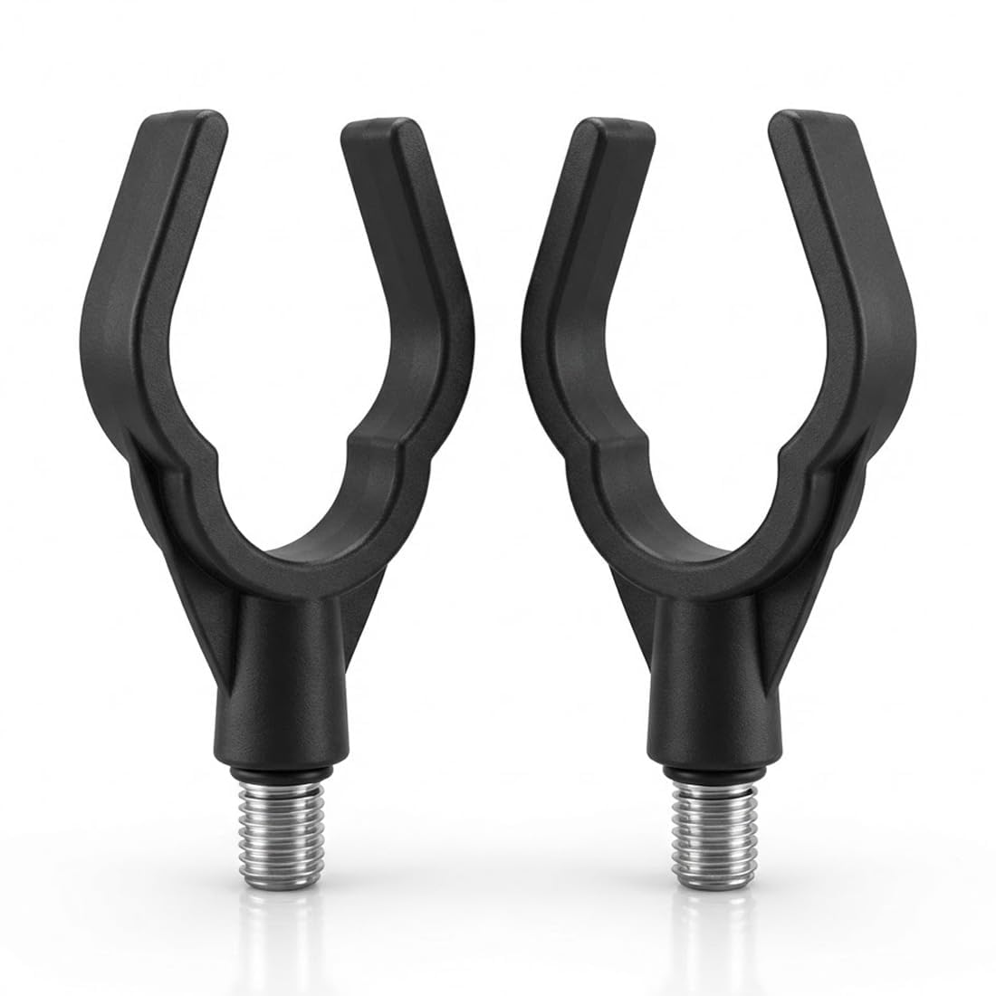 2 piezas Cabeza de soporte con rosca de tornillo, para cañas de pescar, accesorios para pesca de carpas, compatible con todos los soportes de cañas, ideal para rod pods, carpfishing (Negro)