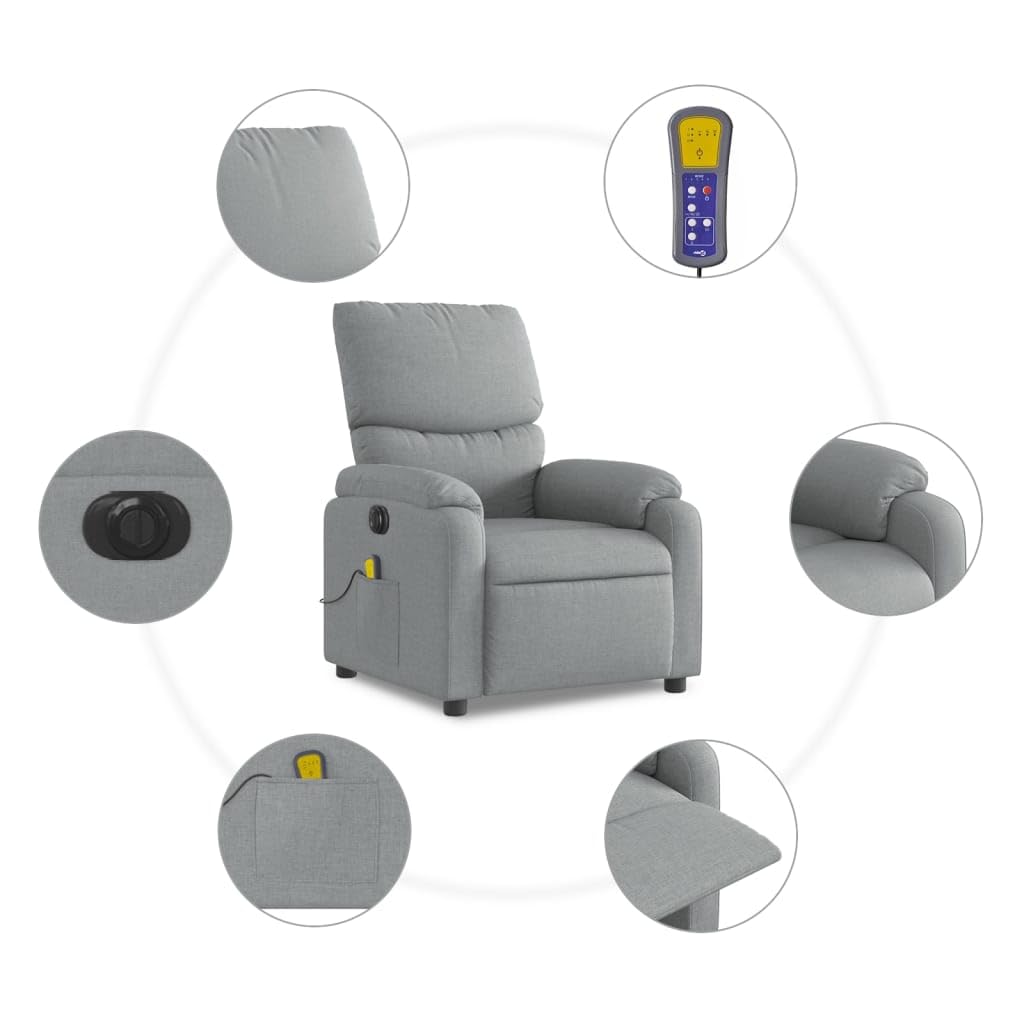 Sillón reclinable de Masaje eléctrico Tela Gris Claro, Sillón De Relax, Sillon Masaje Relax, Sillon Relax Electrico, Hogar Sillon Relax, Sillones Comodos, Sofa Tantra - 3204812