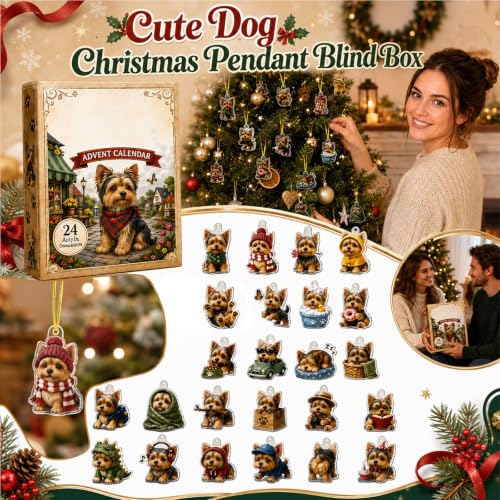 Yorkshire Terrier Advent Calendar 2026, 24-Day Dog Ornament Countdown - image 2