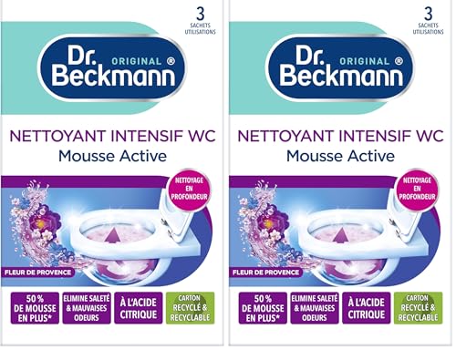 Dr. Beckmann - Détartrant Intensif WC Anti Calcaire - Mousse Nettoyante Fleur De Provence - Produit WC au Charbon Actif - Produit Ménager Qui Élimine les...