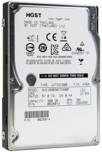 Image of HGST Ultrastar C10K900 | HUC109090CSS600 | 0B26014 | 900GB 10K RPM SAS 6.0Gb /s 64MB Cache | 2.5in SFF | 512n | Cache Enterprise Hard Disk Drive HDD (Renewed)
