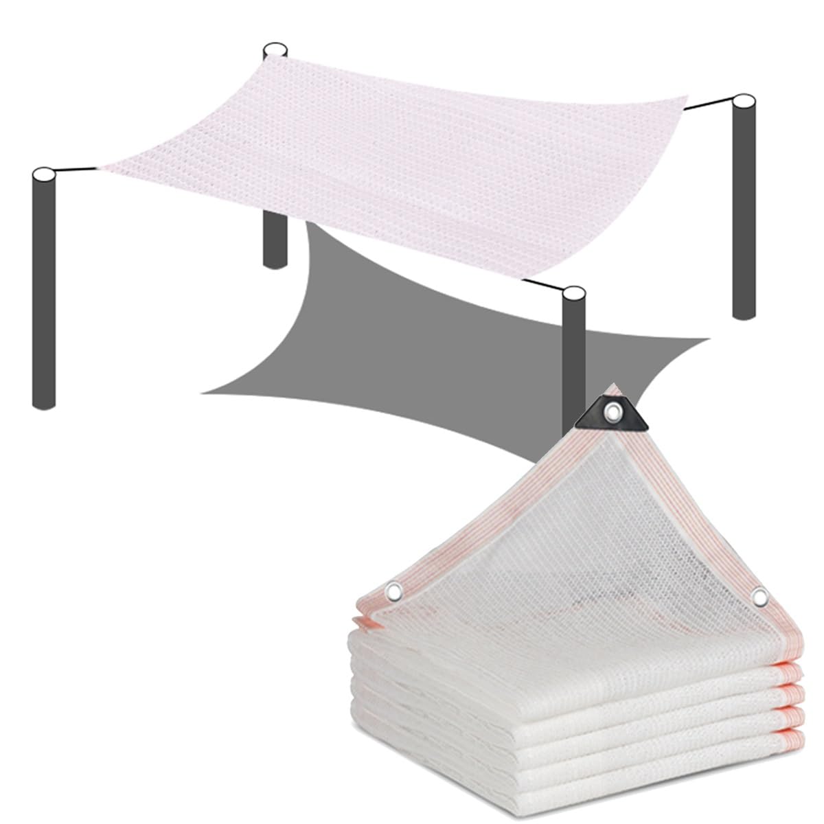 WQPMNYG UVResistant Shade ClothHeat Insulating Canopy Netting for Plants Greenhouse Chicken CoopAvailable in 2x2m 3x5m 5x8m 6x8mDurable Eyelet Design