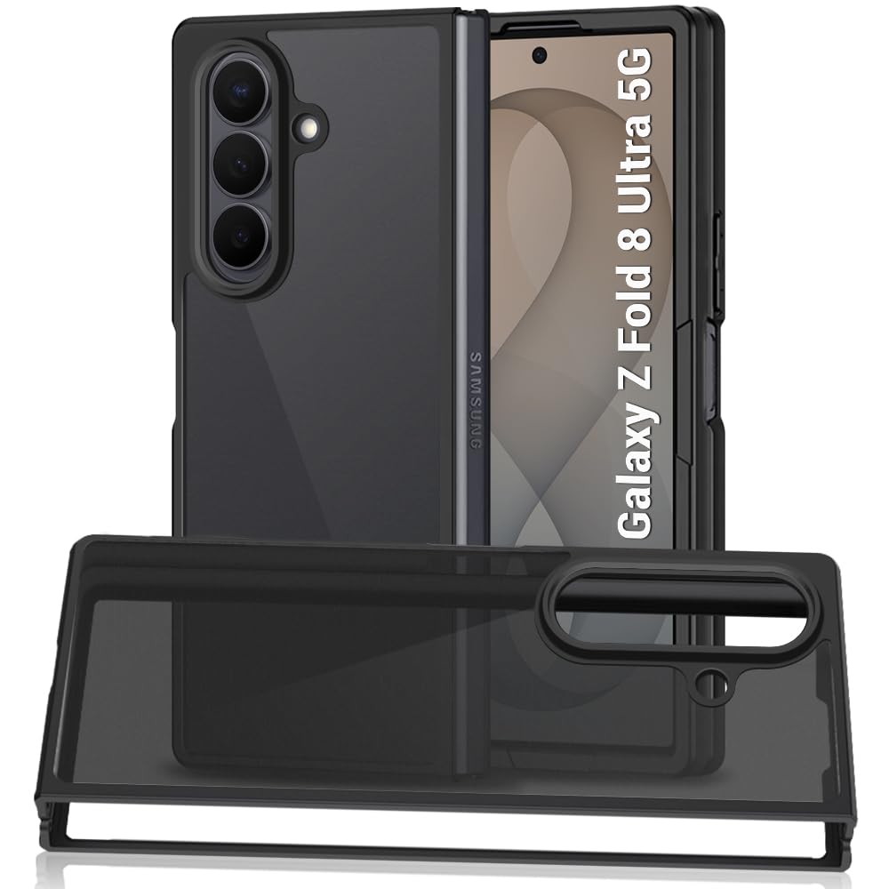 TheGiftKart Hybrid Shockproof Back Cover Case for Samsung Galaxy Z Fold 6 5G | Camera Protection Module | Hard Back Cover Case for Samsung Z Fold6 (PC & TPU, Translucent Smoke Matte Back, Black Sides) — Amazon image 20