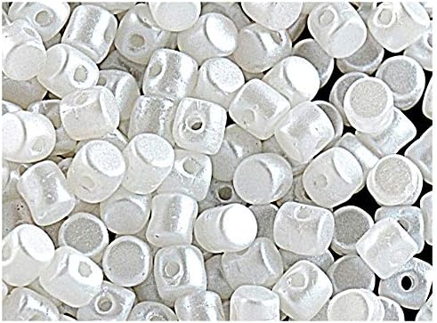 0.18oz (5g) Minos Par Puca Beads, Pastel White, Czech Glass