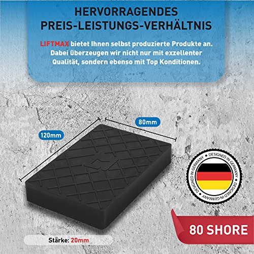 Gummiauflage für Hebebühnen und Autos - Gummiklötze und Gummiblöcke zum Sicheren anheben der Fahrzeuge (20mm)