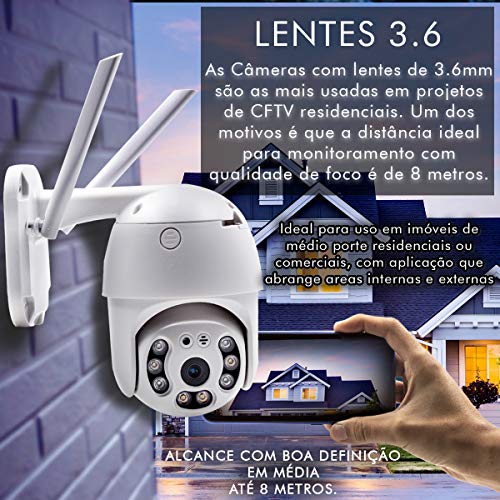 Câmera de Segurança Vigilância com Antena Ip66 Ptz Wifi Externa Speed Dome Icsee 5 mp Haiz