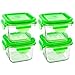 Wean Green 2-Pack Snack Cubes Glass Food Containers (Pea - 4 Pack)