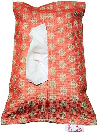 Fuchsia Living Decorative Jute Tissue Box Cover, Napkin holder for Living room, Car, Kitchen. Available in 11 Unique Prints (Nautical)