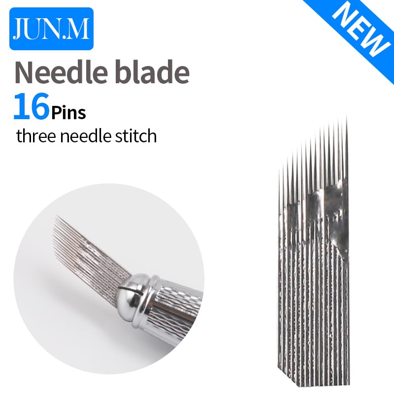 100Pcs 3 Rows Line 16Pin Needle Permanent Eyebrow Makeup Fine Needle Blades for Microblading Pen Manual Embroidery Free Shipping