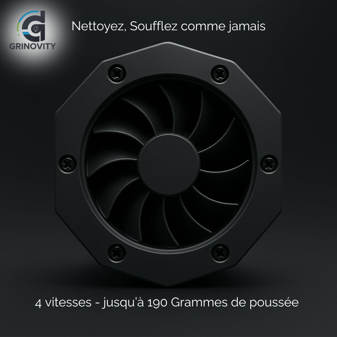 Windx Mini souffleur d'air premium batterie, ultra puissant air duster, étui transport rigide, 10 000mah, usb-c, dépoussiérant pc, voiture, meubles, établi, detailling, cadeau fêtes des pères