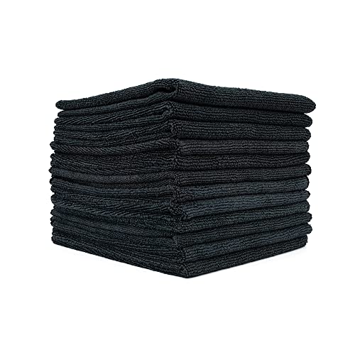 Chiffon microfibre tout-usage noir 300 g/m² Lot de 12