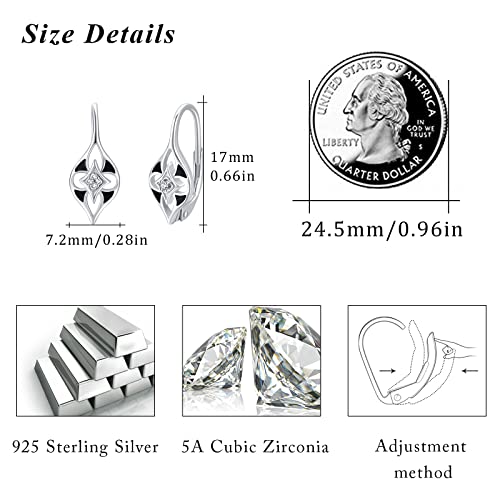 Flower Leverback Earrings For Women Girls 925 Sterling Silver Flower Huggie Hoops Earring Hypoallergenic Jewelry Birthday Christmas Gifts #TOP2