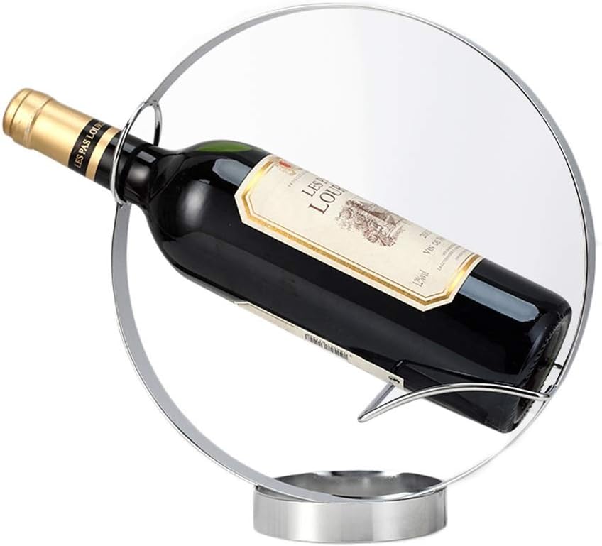 Home bar Wine Rack Wine Bottle Holder Alloy Round Wine Bottle Rack Creative Simple Tabletop Wine Rack Kitchen Table Craft Gift for Home Kitchen Dining Room (Color : B)