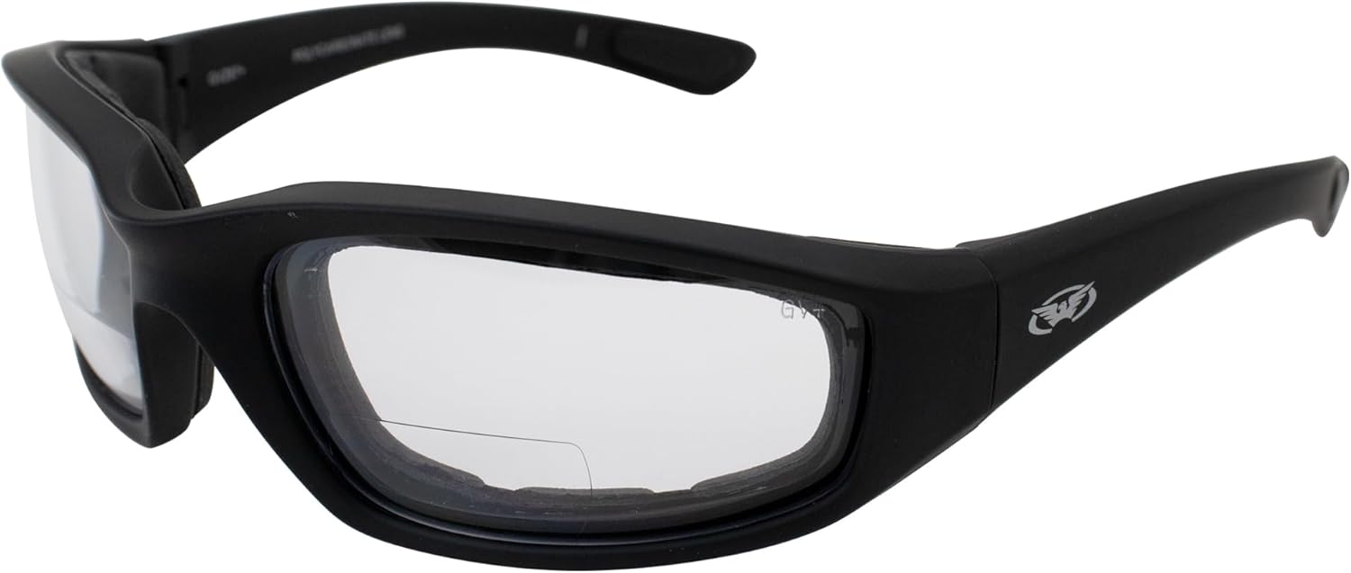 Global Vision Kickback Auto-Darkening Photochromic Bifocal Safety Glasses Clear to Smoke, Padded Frame, ANSI Z87.1 Certified