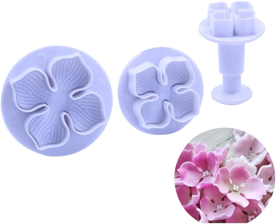 KALAIEN 3pcs Hydrangea Flower Fondant Cake Decorating Sugarcraft Cake Plunger Cutters Mould - Image 3