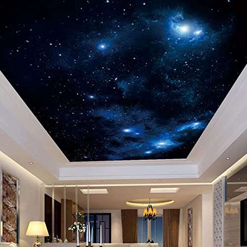TANYANG Personnalisé 3D Photo Papier Peint Beau Ciel Étoilé Plafond Murale Moderne Salon Chambre Plafond Décoration Revêtement Mural 350Cm(W)×245Cm(H)
