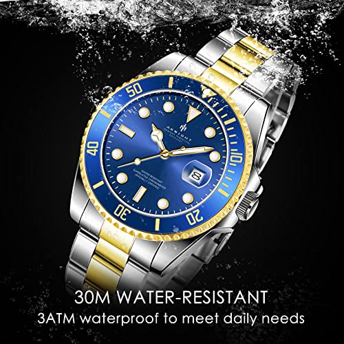 BENYAR - Stylish Wrist Watch for Men, Genuine Stainless Steel Strap, Perfect Quartz Movement, Waterproof and Scratch Resistant, Analog Quartz Business Watches, Best Mens Gift. - Image 4