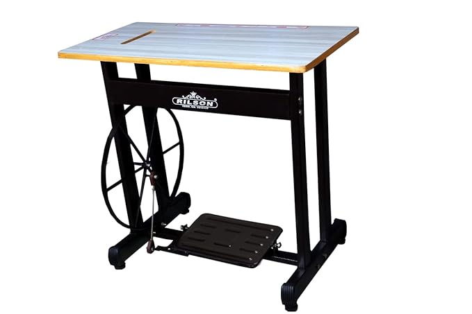 RILSON OVERLOCK SEWING MACHINE STAND AND TABLE SET WITH LEATHER BELT