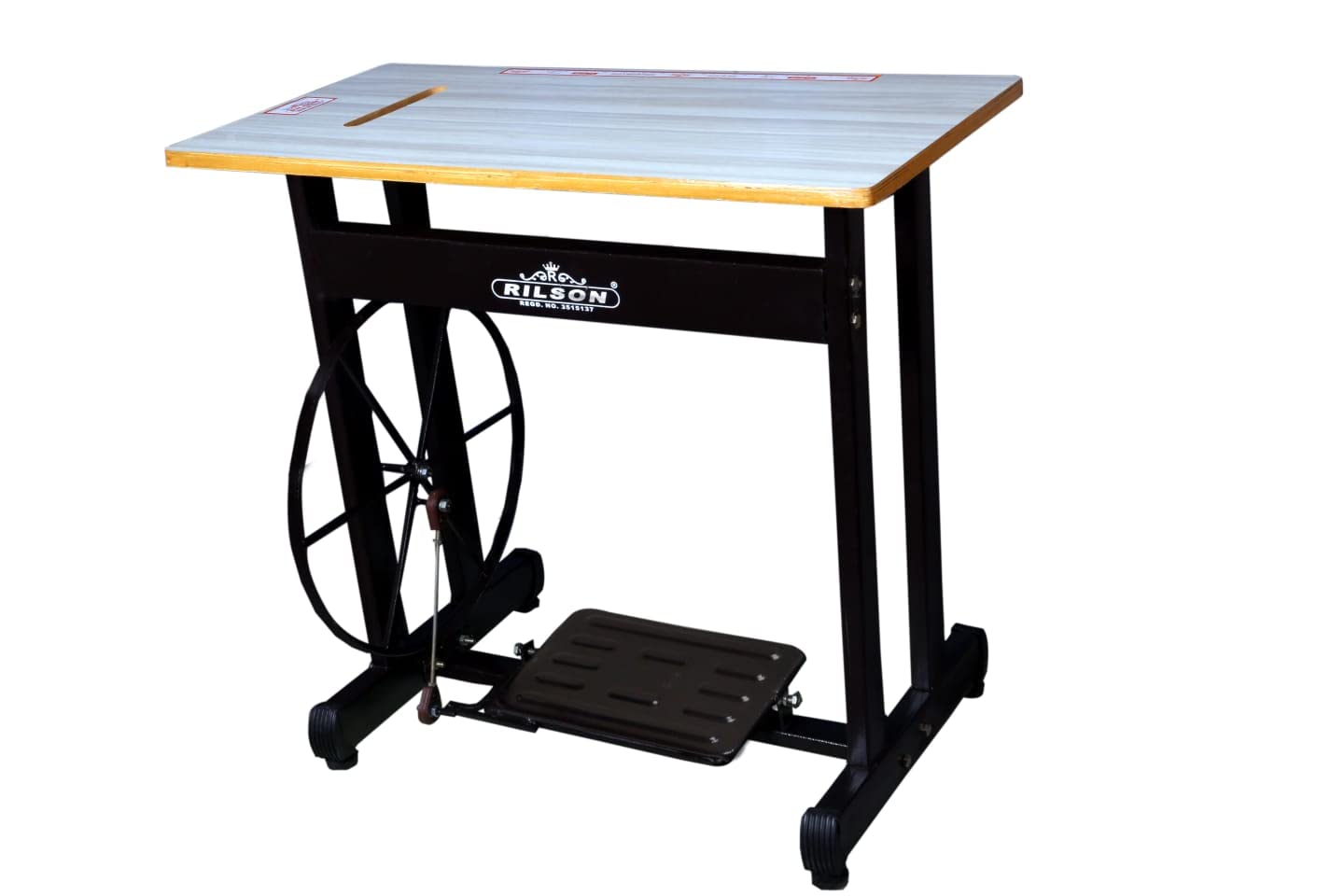 RILSON OVERLOCK SEWING MACHINE STAND AND TABLE SET WITH LEATHER BELT