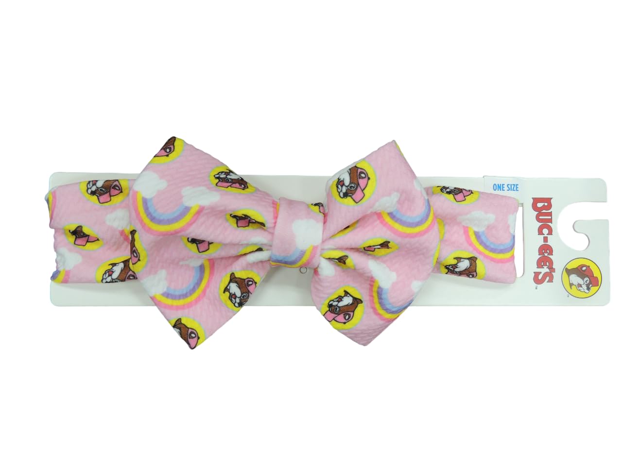 Buc-ee's Elastic Headband Bowties and Hair Scrunchies - Girl- Women - Hair Ties - Beaver - Assortment - Newborn - Toddler - Infant - Beaver (HB Rainbow)