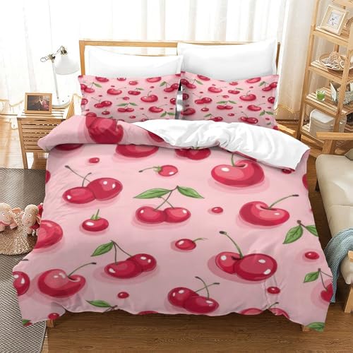 Parure de lit cerise pour décoration de chambre d'ado style fruité - 3