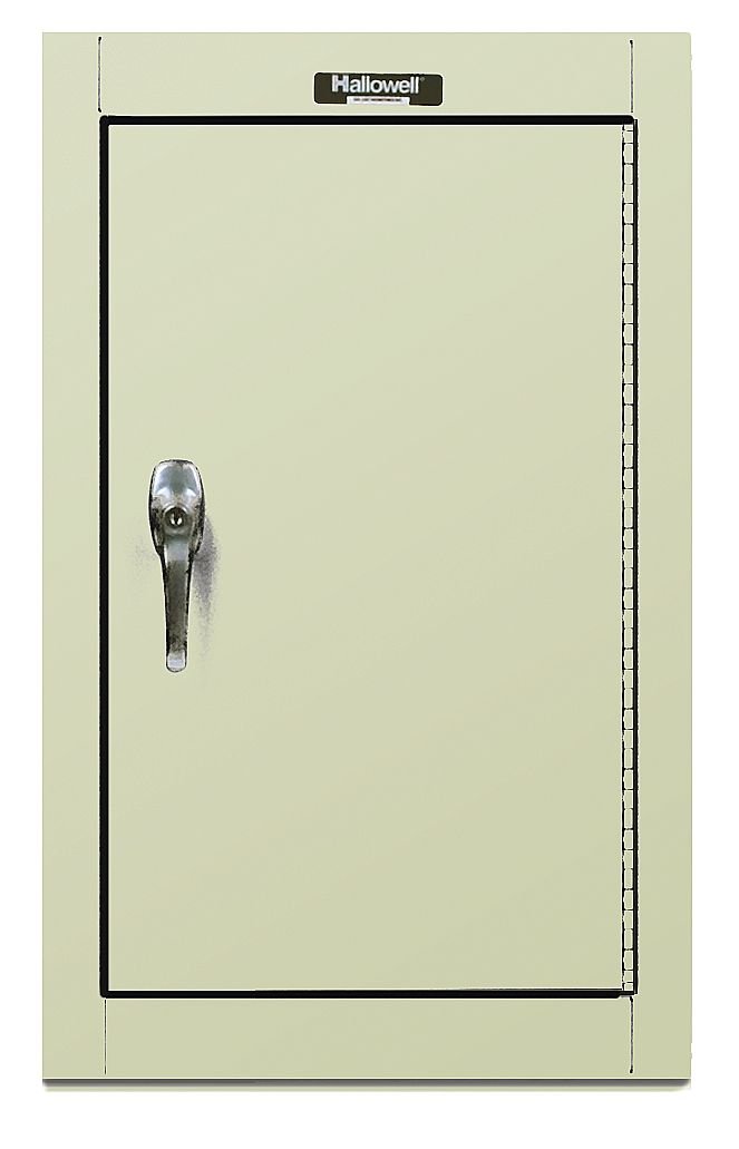 Hallowell 405-1626A-PT Series 400 Commercial KD Storage Cabinet, Solid Door, Wall Mount, Assembled, 16" Width x 12" Depth x 26" Height, Parchment