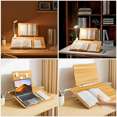 Image of New Book Stand for Reading, Writing, Painting and Used As Laptop Stand for Desk, 360 Degree Rotatable Multi-Functioal Book Reading Stand Adjustable Height-Angle (BG-5LW)