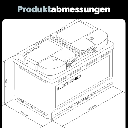 Electronicx Gel Versorgungsbatterie 12V 110Ah / 110 Ah Marine Edition – Gel-Technologie, 315x175x190mm, Pluspol rechts, Deep Cycle Batterie für Boot, Solar, Wohnmobil, Van, Photovoltaik, Yacht
