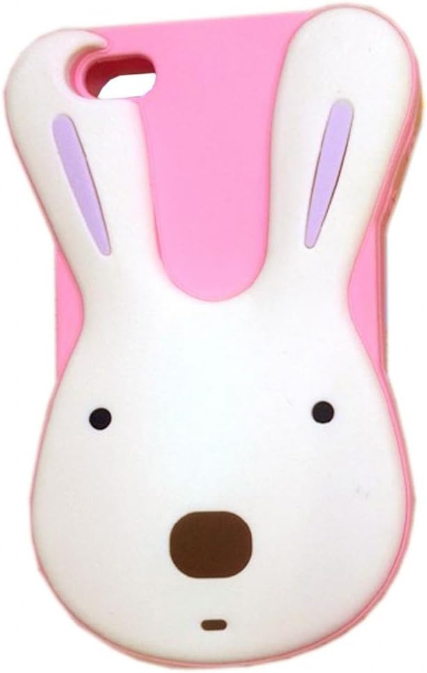 Angelseller XKM Hot Pink Iphone 4/4G/4S Lovely Cartoon Big Head Rabbit Logo Soft Silicone Case Protective Cover Compatible for Iphone 4/4G/4S