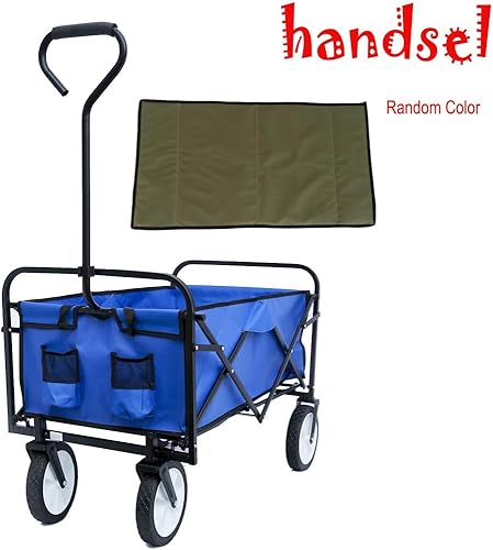 Miniatura 8 de Carro plegable plegable, carrito de playa resistente con bolsillo lateral, carrito plegable de gran capacidad para deportes de jardín al aire libre