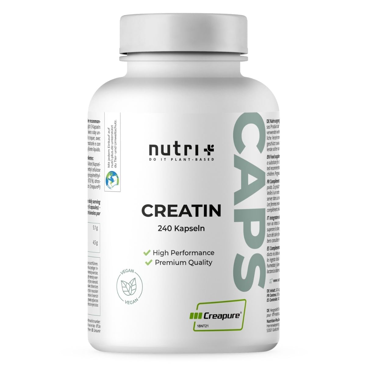 Nutri + Creatin Monohydrat Kapseln Produktbeschreibung