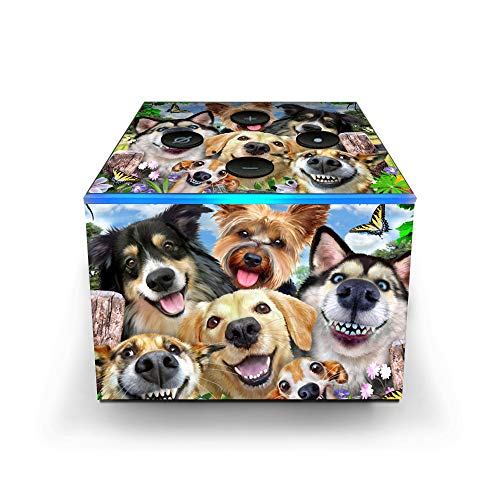 Dog Family Selfie with Butterflies in Park - Skin Decal Vinyl Wrap