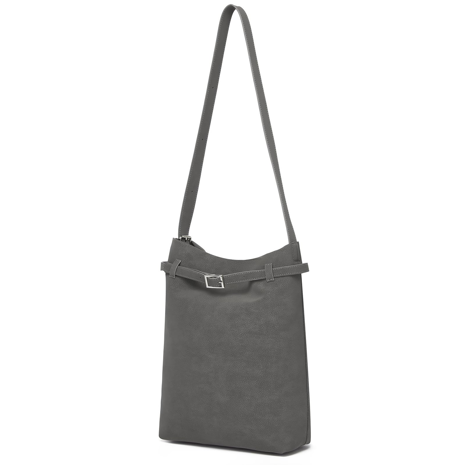 Miss Lulu Handbag Women's Large Shopper Bag Tote Bag Handbag Soft PU Leather Medium Shoulder Bag, 2-2 Grey, Einheitsgröße