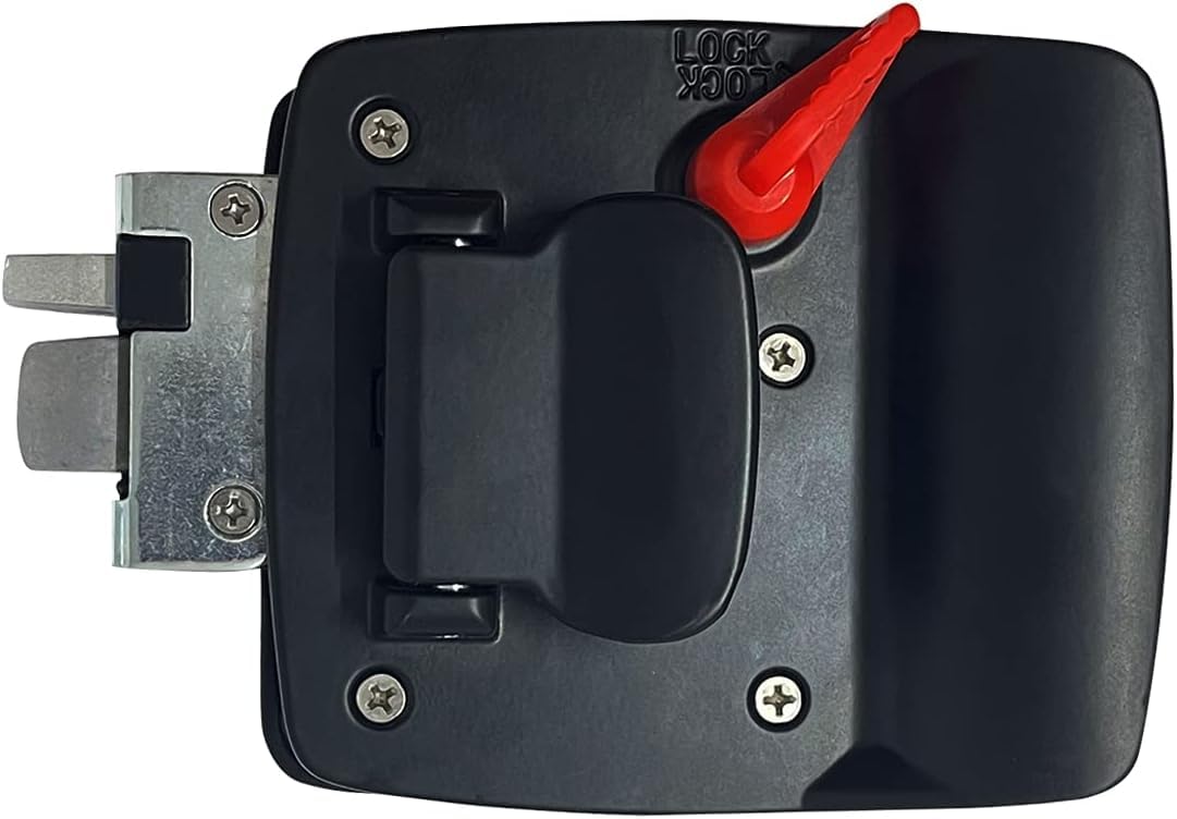 Lepoint Cerradura de puerta de entrada de remolque de viaje RV con cerrojo de remo, kit de seguridad de aleación de zinc para caravana, remolque de caballo, transportador de carga, manija de pestillo