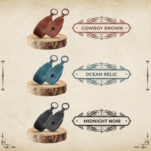 Image of keyzone dual leather key cover for Mercedes-Benz E-Class S-Class A-Class C-Class G-Class 2020 Onwards 4 button smart key