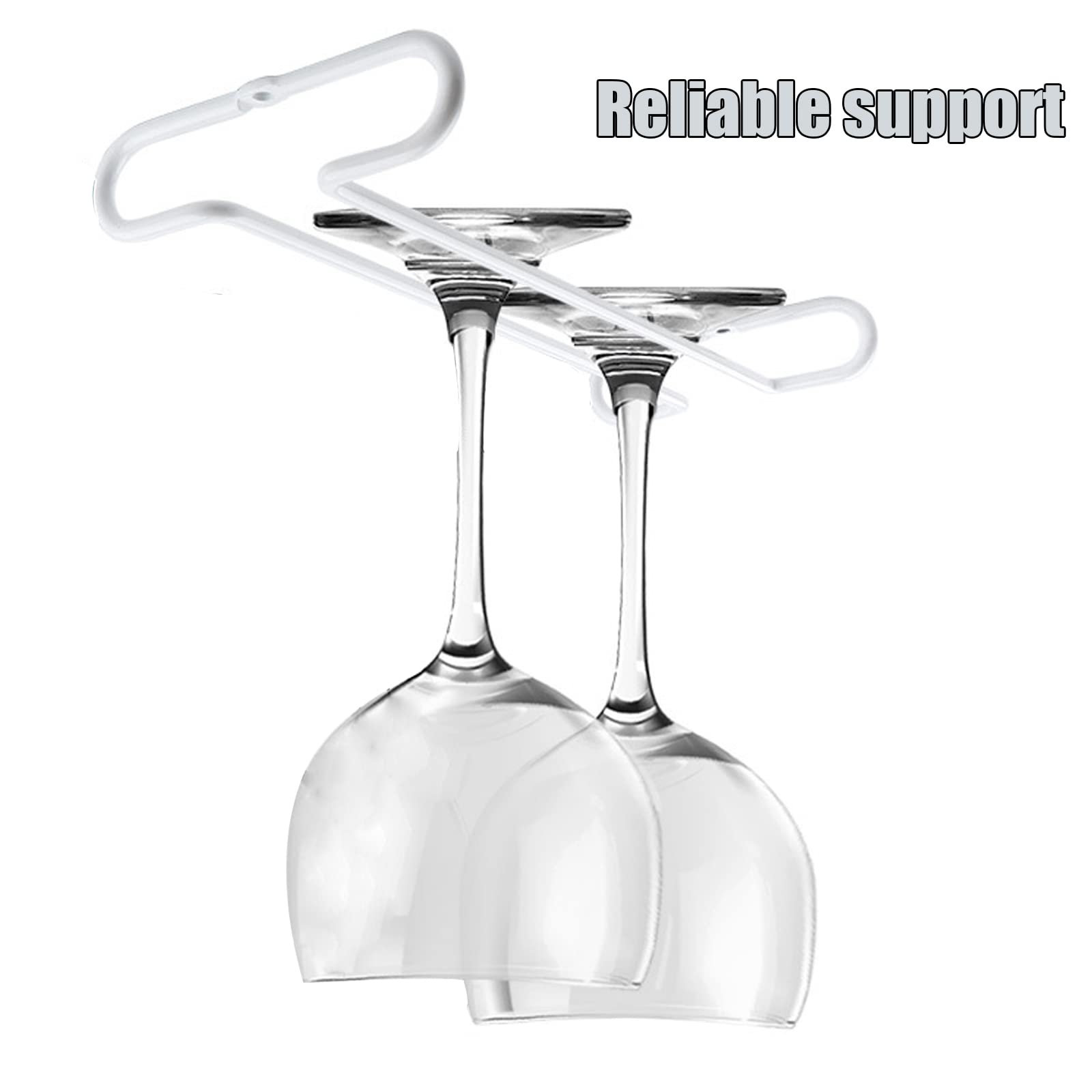 Porte-Verres à Vin QWORK - Lot De 2 - Métal Blanc - 3 Rangées - Suspension Pour Cuisine/Bar