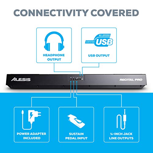Alesis Recital PRO & M-Audio SP-2 – Piano Numérique avec Un Clavier de 88 Touches à Mécanique de Marteau & Pédale de… - Les Beatles, Paul McCartney, John Lennon, RIngo Starr, George Harrison Alesis Recital PRO & M-Audio SP-2 - Piano Numérique avec Un Clavier de 88 Touches à Mécanique de Marteau & Pédale de… – Image 5