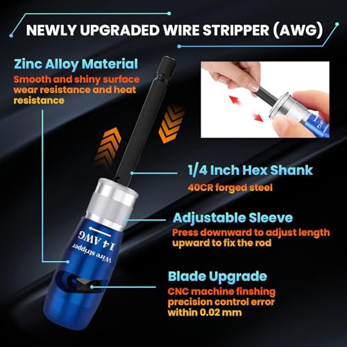 Wire Stripper for Drill, 6/8/10/12/14 AWG Wire Twister Tool for Drill, 2024 Upgrade Drill Wire Stripper and Twister Kit, Electric Wire Stripper Tool, Wire Stripping and Twisting Tool Electrical Tools by QCWQMYL - Image 7